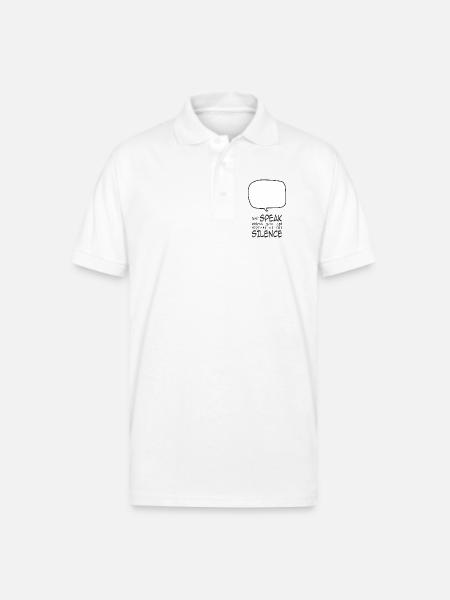 Don't Speak - Gildan Unisex 50/50 Jersey Polo - white