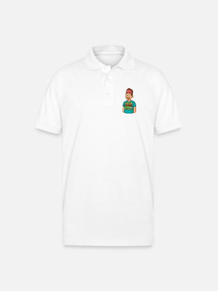 Brain Loading Please Wait Tee - Gildan Unisex 50/50 Jersey Polo - white