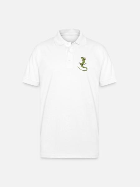 Emerald Salamander Illustration - Gildan Unisex 50/50 Jersey Polo - white