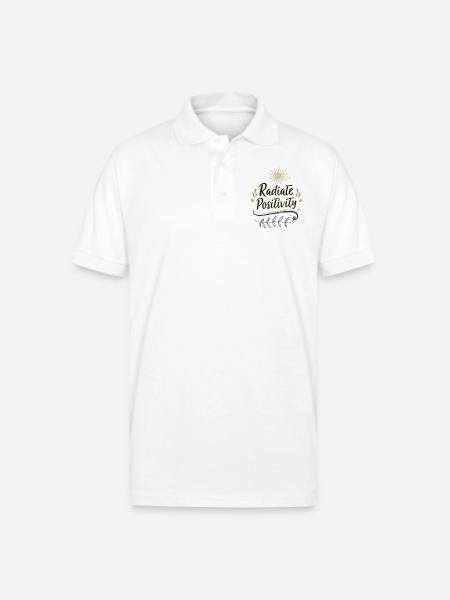 Radiate Positivity - Gildan Unisex 50/50 Jersey Polo - white