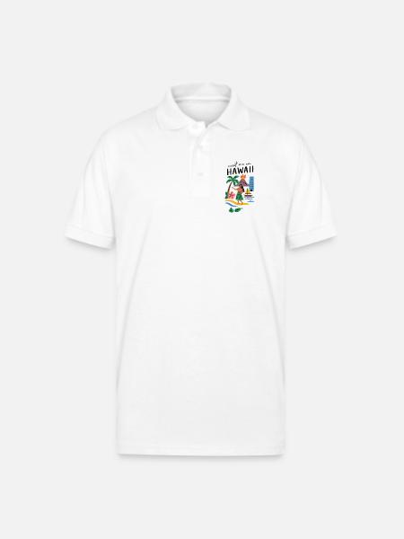 Hawaii Adventure Summer Tee - Gildan Unisex 50/50 Jersey Polo - white