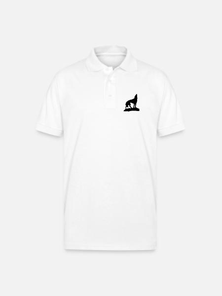 Howling Wolf. - Gildan Unisex 50/50 Jersey Polo - white