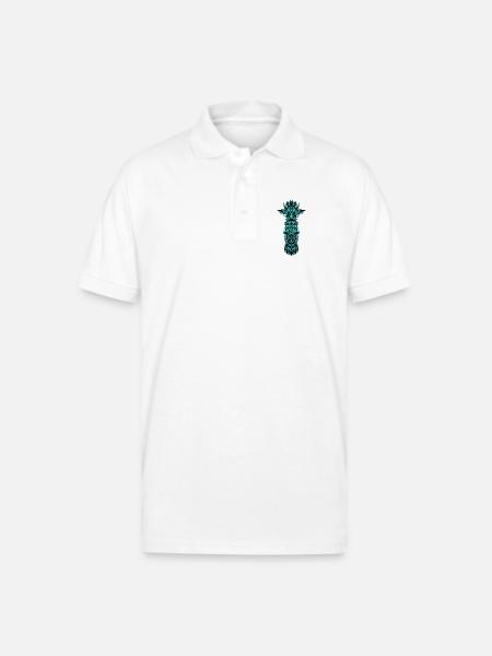 Neon Circuit Totem - Gildan Unisex 50/50 Jersey Polo - white