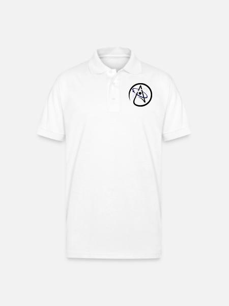 Atheist Logo - Gildan Unisex 50/50 Jersey Polo - white