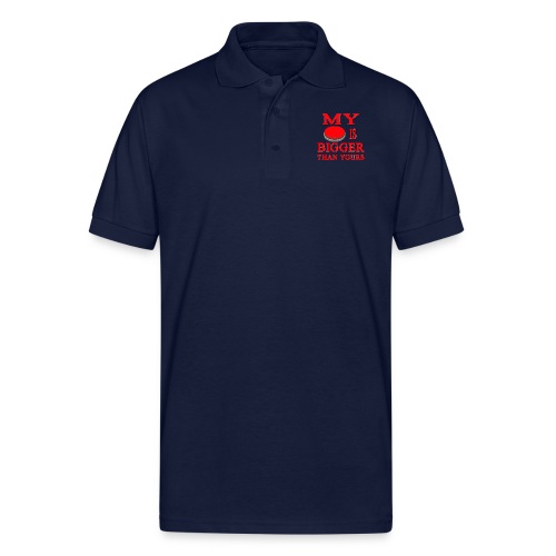 My Button Is Bigger Than Yours - Gildan Unisex 50/50 Jersey Polo