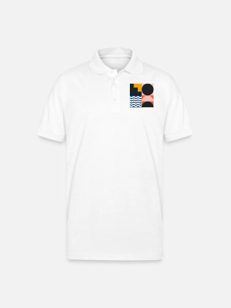 Abstraction Basic Shapes - Gildan Unisex 50/50 Jersey Polo - white