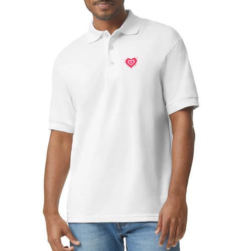 Layered Red & Pink Heart – Cute Valentine Love - Gildan Unisex 50/50 Jersey Polo