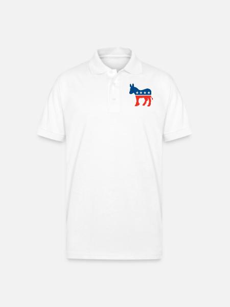 Democrat Logo - Gildan Unisex 50/50 Jersey Polo - white