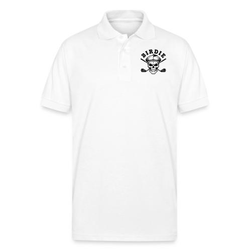 BIRDIE Skull - Golf Player Gift Tee Edgy Skeleton - Gildan Unisex 50/50 Jersey Polo