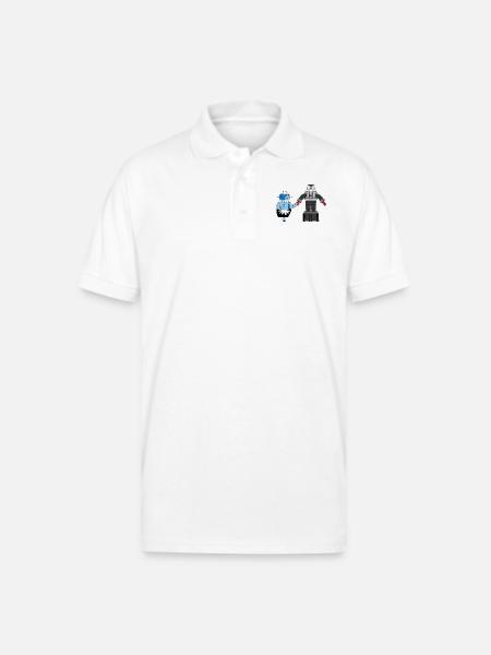Rosie and Lost in Space Robot - Gildan Unisex 50/50 Jersey Polo - white