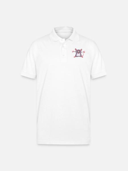 Happy Mouse - Gildan Unisex 50/50 Jersey Polo - white