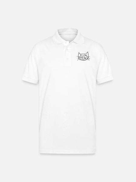 Live In The Meow - Gildan Unisex 50/50 Jersey Polo - white