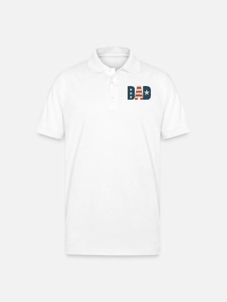 DAD 4th of July - Gildan Unisex 50/50 Jersey Polo - white