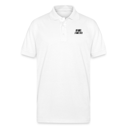 T-Shirt - Ah Moi J'aime Bien (Blanc) - Gildan Unisex 50/50 Jersey Polo