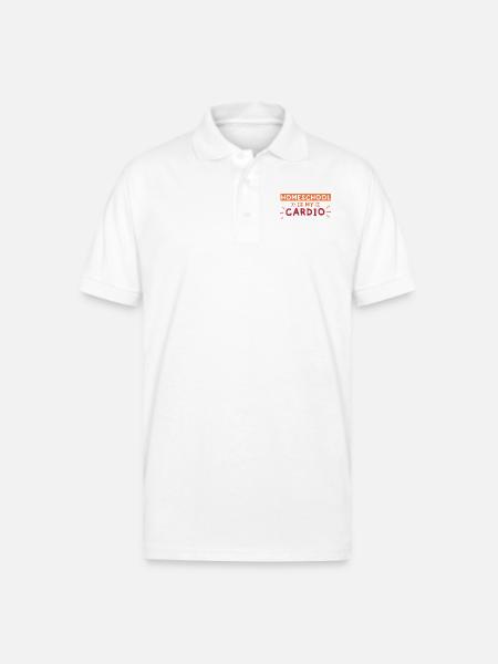 Homeschool Is My Cardio - Gildan Unisex 50/50 Jersey Polo - white