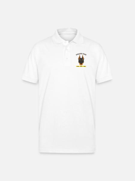 POLICE DOG - Gildan Unisex 50/50 Jersey Polo - white