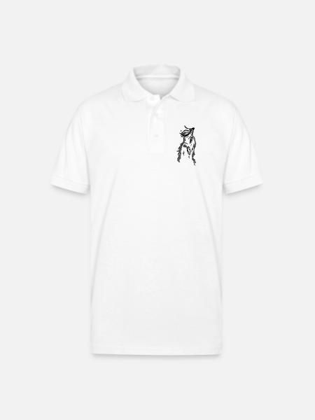 Lone Wolf Moonlit Silhouette - Gildan Unisex 50/50 Jersey Polo - white