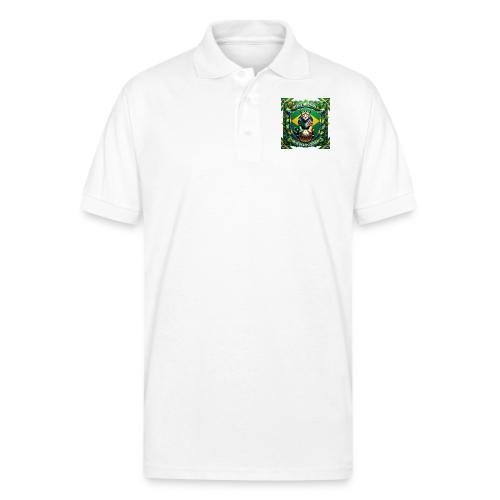 Brazil Jaguar Glory T-Shirt, Flag Pride Badge Gift - Gildan Unisex 50/50 Jersey Polo