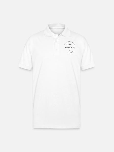 Camping Dreams Survival Streams - Gildan Unisex 50/50 Jersey Polo - white