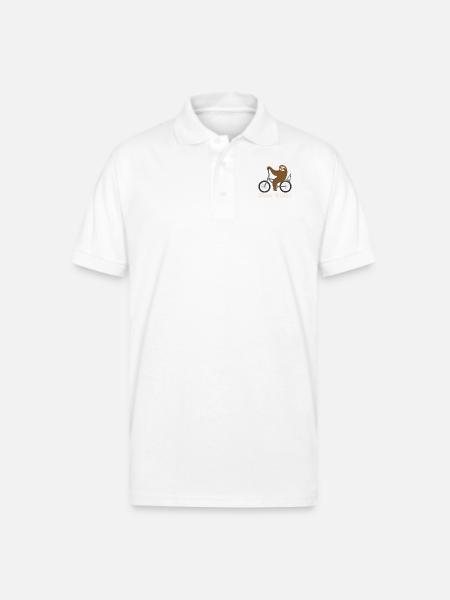 Slow Rider Sloth Cyclisme Équitation Vélo Vélo Paresseux - Polo 50/50 avec coton durable É.-U. Homme - blanc