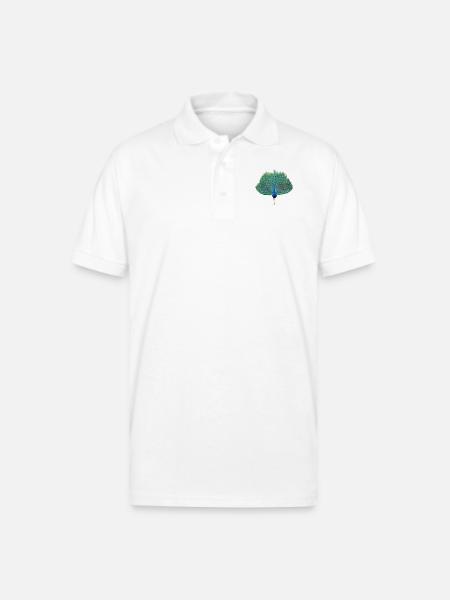 Dancing Peacock - Gildan Unisex 50/50 Jersey Polo - white