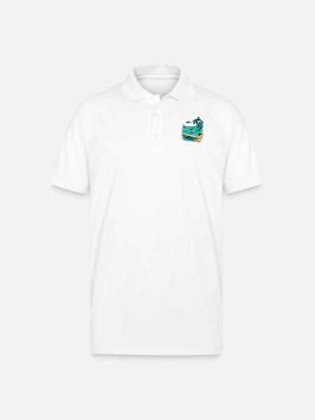 Pixel Beach CRT Dreams - Gildan Unisex 50/50 Jersey Polo - white
