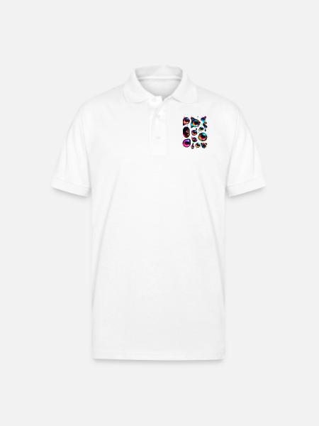 Colourful bubble blobs - Gildan Unisex 50/50 Jersey Polo - white