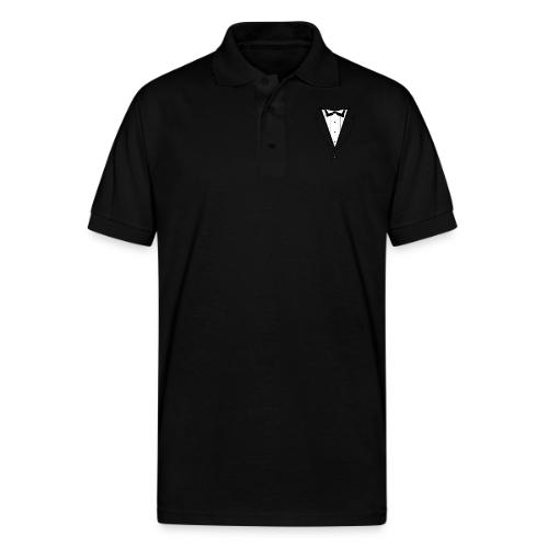 Tuxedo Plain w. Black Lines - Gildan Unisex 50/50 Jersey Polo