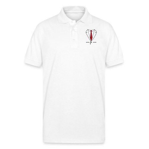 Suit and Red Tie - Gildan Men’s 50/50 Jersey Polo