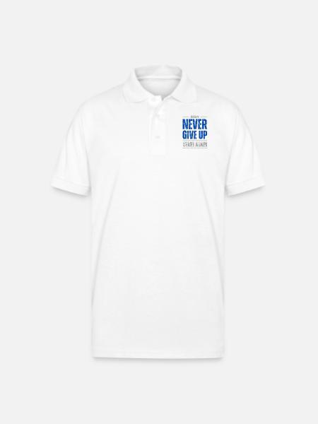 Never give up 2 - Gildan Unisex 50/50 Jersey Polo - white