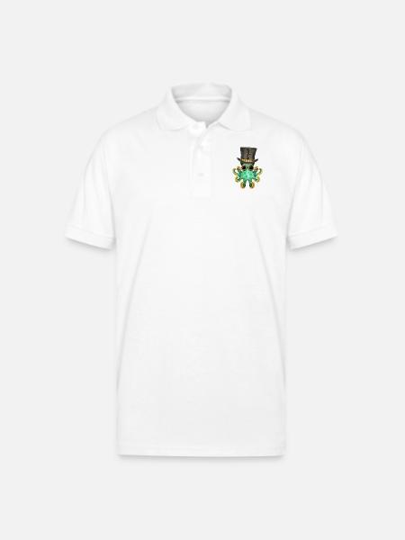 Steampunk Green Octopus - Gildan Unisex 50/50 Jersey Polo - white