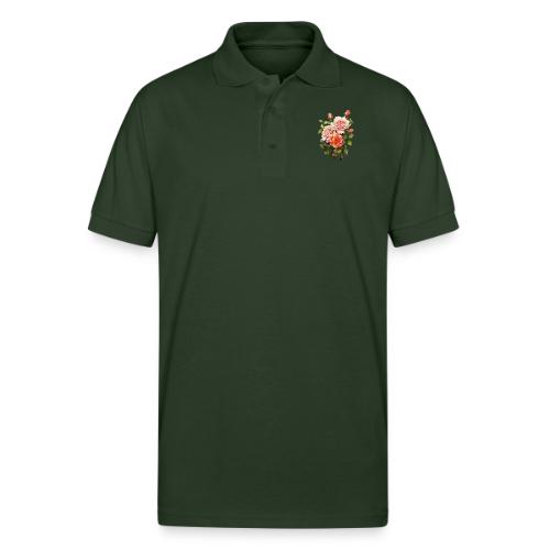 Pink Roses - Gildan Unisex 50/50 Jersey Polo