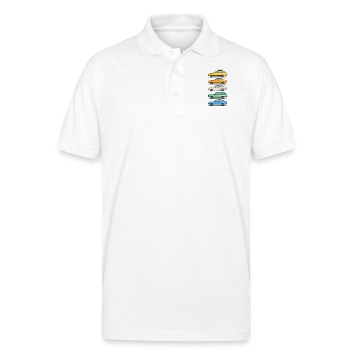 Stack of VAG B1 VDubs and Four Rings - Gildan Unisex 50/50 Jersey Polo