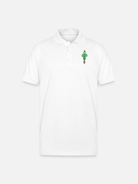 Green Christmas Ornament - Gildan Unisex 50/50 Jersey Polo - white