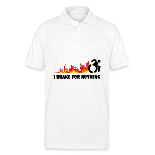 I brake for nothing with my wheelchair * - Gildan Unisex 50/50 Jersey Polo
