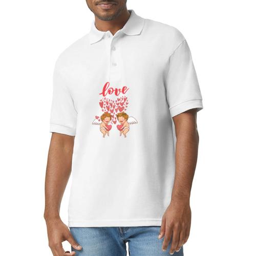 Cupid Love Designs, cupid love angel vibration. - Gildan Unisex 50/50 Jersey Polo