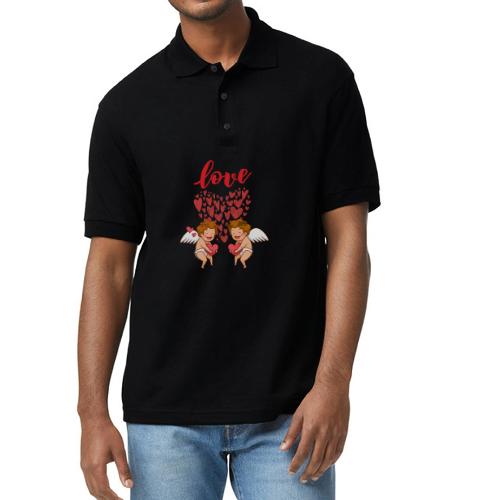 Cupid Love Designs, cupid love angel vibration. - Gildan Unisex 50/50 Jersey Polo