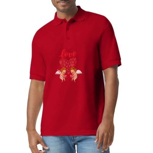 Cupid Love Designs, cupid love angel vibration. - Gildan Unisex 50/50 Jersey Polo