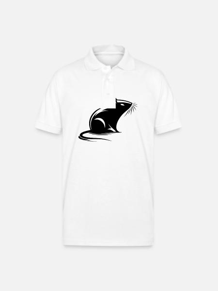 Mouse Drawing Tattoo Style - Gildan Unisex 50/50 Jersey Polo - white