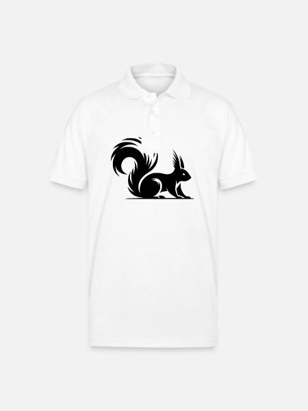 Squirrel Tattoo Style Drawing - Gildan Unisex 50/50 Jersey Polo - white