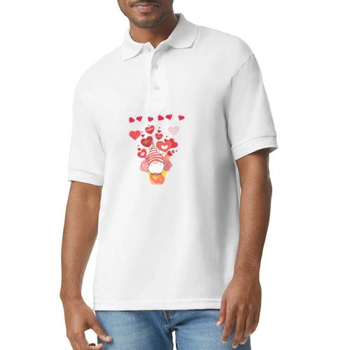 Design wrapped in love hearts, vibrating in love. - Gildan Unisex 50/50 Jersey Polo