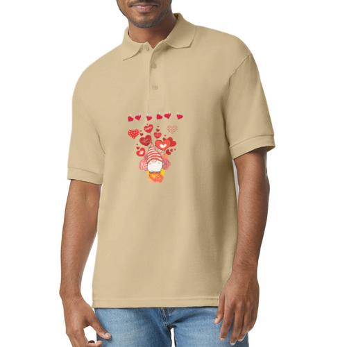 Design wrapped in love hearts, vibrating in love. - Gildan Unisex 50/50 Jersey Polo
