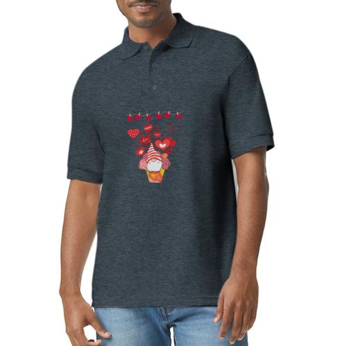Design wrapped in love hearts, vibrating in love. - Gildan Unisex 50/50 Jersey Polo