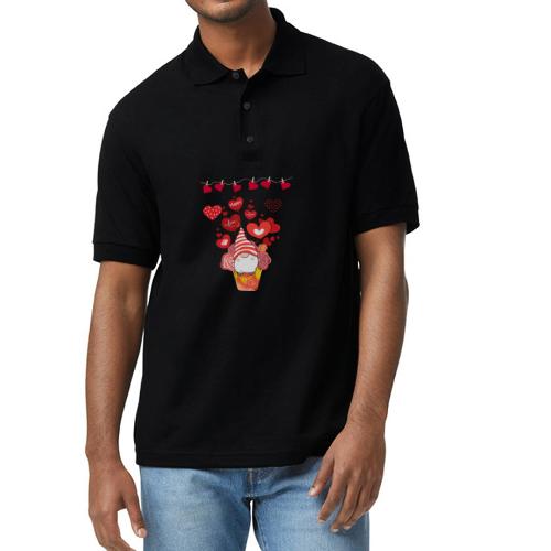 Design wrapped in love hearts, vibrating in love. - Gildan Unisex 50/50 Jersey Polo