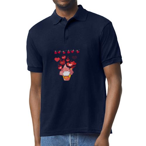 Design wrapped in love hearts, vibrating in love. - Gildan Unisex 50/50 Jersey Polo