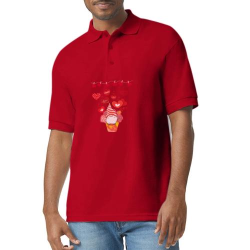 Design wrapped in love hearts, vibrating in love. - Gildan Unisex 50/50 Jersey Polo
