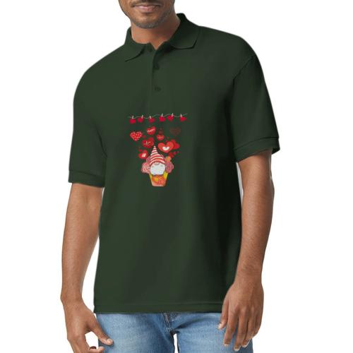 Design wrapped in love hearts, vibrating in love. - Gildan Unisex 50/50 Jersey Polo