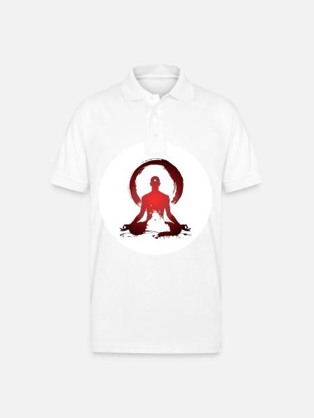 Yogi - Padmasana - Gildan Unisex 50/50 Jersey Polo - white