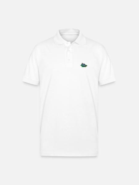 Runningshoes embroidered - Gildan Unisex 50/50 Jersey Polo - white