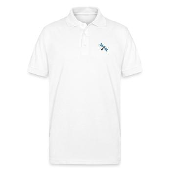 Dragonfly embroidered - Gildan Unisex 50/50 Jersey Polo - white - Front
